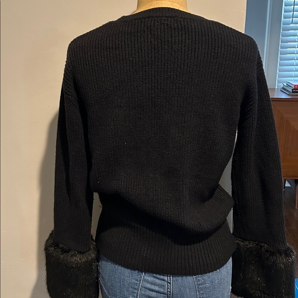 Stella & Lorenzo Faux Fur Cuff Sweater - Picture 2 of 8